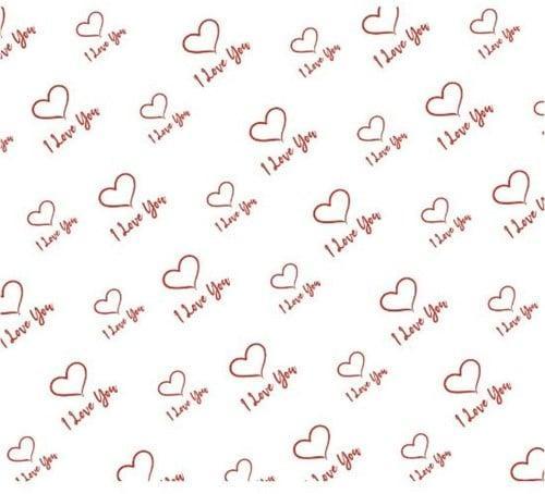 Cellofaan bloemenfolie rood I LOVE YOU 80 cm x 100 m, Huis en Inrichting, Woonaccessoires | Kunstplanten en Kunstbloemen, Nieuw