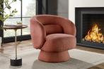 Draaibare Design Fauteuil BOSSA NOVA 80cm roest Bouclé -, Huis en Inrichting, Fauteuils, Ophalen of Verzenden, Nieuw