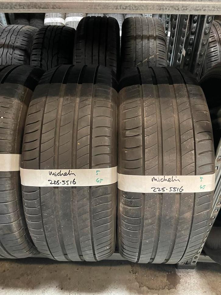 225-55-16 Michelin Zomerbanden 5mm Incl Montage 225 55 16, Auto-onderdelen, Banden en Velgen, 16 inch, Zomerbanden, 225 mm, Personenwagen