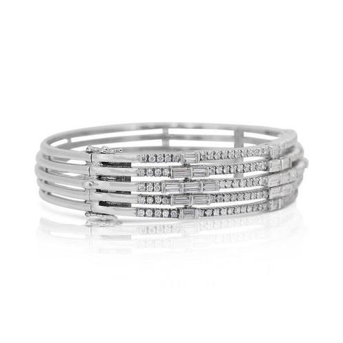 Armband - 18 karaat Witgoud - 4.55ct. tw. Diamant, Sieraden, Tassen en Uiterlijk, Armbanden