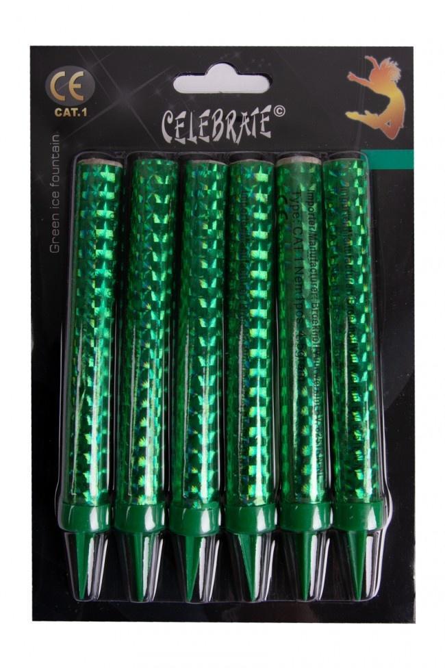 IJsfonteinen Groen (6st), Hobby en Vrije tijd, Feestartikelen, Nieuw, Ophalen of Verzenden