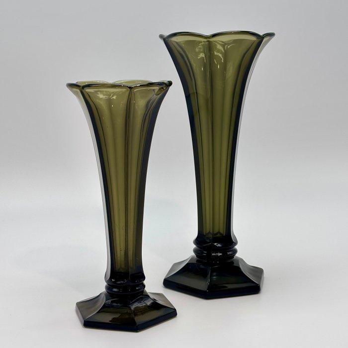 Val Saint Lambert, Luxval - Vaas (2) - Amerikaans - Mangaan, Antiek en Kunst, Kunst | Designobjecten