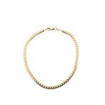 Gouden platte gourmetschakel armband | 22 cm (heren armband), Sieraden, Tassen en Uiterlijk, Armbanden, Ophalen of Verzenden, Gebruikt