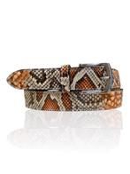 NIEUW Mooie python leren riem oranje met wit,  AANBIEDING, Overige kleuren, Verzenden, Echt leder, Riccamente