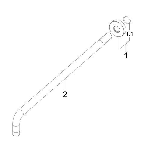 Douchearm Rond Gebogen Caral Wiesbaden Muurbevestiging 45 cm, Doe-het-zelf en Verbouw, Sanitair, Ophalen of Verzenden
