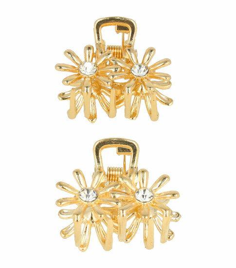 Haarspeld Klem Bloem Metaal Strass 2,5cm Goud, Sieraden, Tassen en Uiterlijk, Uiterlijk | Haarverzorging, Verzenden