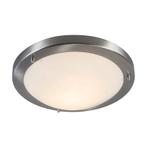 Smart plafonnière staal 31 cm incl. WiFi A60 IP44 - Yuma, Nieuw, Glas, 50 tot 250 watt