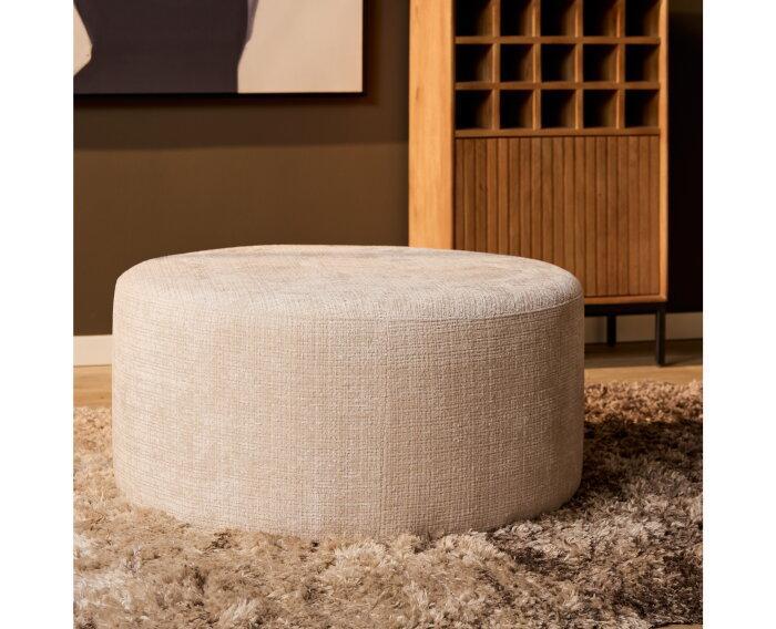 My Sofa Hocker | Rond | 80 cm | Cremona 02 |  Beige, Huis en Inrichting, Banken | Voetenbanken en Poefen, Nieuw, Ophalen of Verzenden