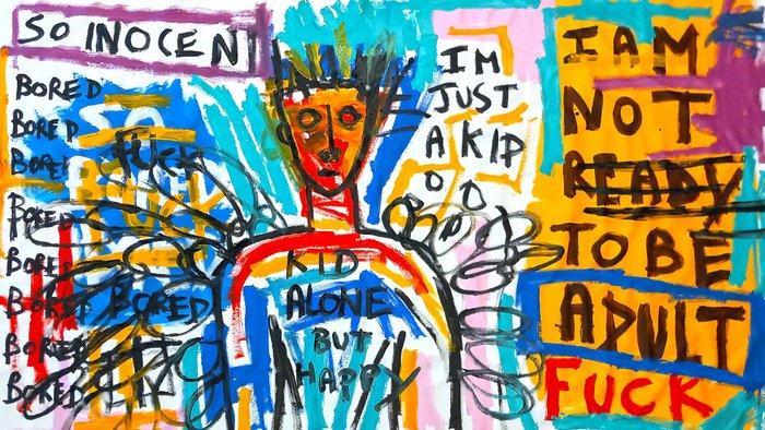 0xec6d0 (XX-XXI) - I Am Just A Kid - XXXL, Antiek en Kunst, Kunst | Schilderijen | Modern