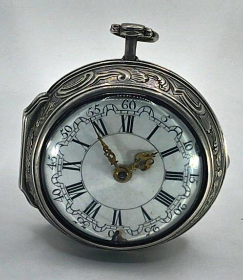 Cruze, Amsterdam - Silber Repousee Sackspindeluhr -, Sieraden, Tassen en Uiterlijk, Horloges | Heren