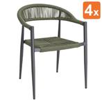 Stoelen | EDEN | Rotan/Aluminium | Groen | Donkergrijs Frame, Verzenden, Nieuw in verpakking