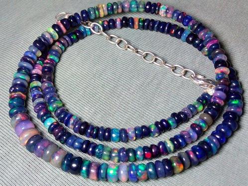 37 cts ct - Topkleuren - Natuurlijke Zwarte Opal - Kralen -, Verzamelen, Mineralen en Fossielen