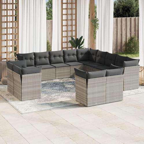 vidaXL 13-delige Loungeset met kussens poly rattan, Tuin en Terras, Tuinsets en Loungesets, Loungeset, Nieuw, Rotan, Verzenden