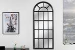 Design wandspiegel CASTILLO 140cm zwart raam in landelijke, Huis en Inrichting, Woonaccessoires | Spiegels, Nieuw, Ophalen of Verzenden