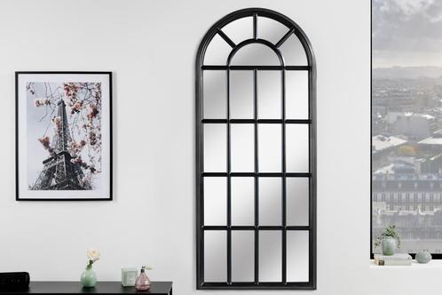 Design wandspiegel CASTILLO 140cm zwart raam in landelijke, Huis en Inrichting, Woonaccessoires | Spiegels, Ophalen of Verzenden