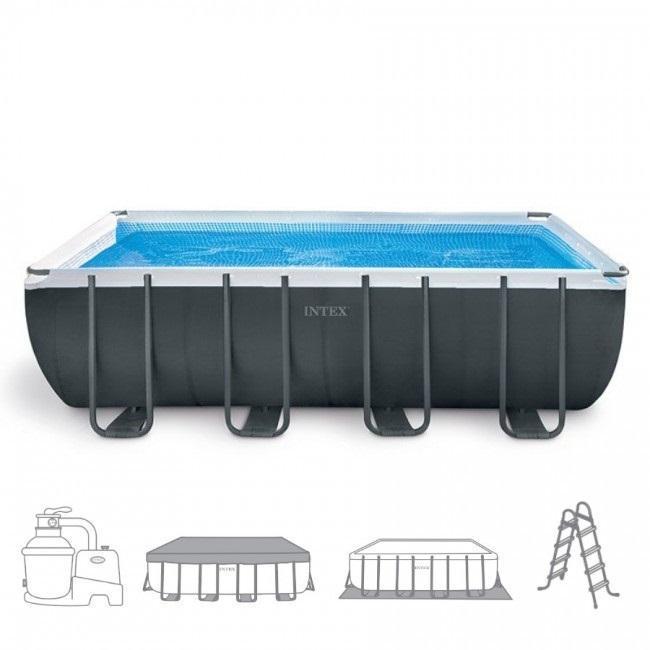 Intex XTR zwembad opzetbad 549x274x275 met zandfilterpomp, Tuin en Terras, Zwembaden, 400 cm of meer, Rechthoekig, Nieuw, Opzetzwembad