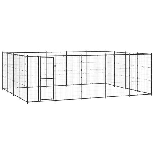 vidaXL Hondenkennel 24,2 m² staal, Dieren en Toebehoren, Honden-accessoires, Nieuw, Verzenden