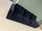 Sofa bankstel Avola luxe stof velvet donker blauw hoekbank, Ophalen, 100 tot 125 cm, Fluweel donker blauw, Rechte bank