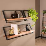 Wandschap set Tom Acacia hout, Huis en Inrichting, Woonaccessoires | Wandplanken en Boekenplanken, Verzenden, Nieuw