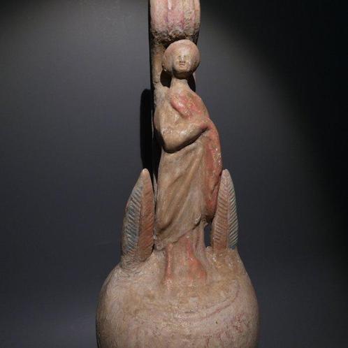 Oud-Grieks, Magna Graecia Terracotta Figuratieve oenochoe., Verzamelen, Mineralen en Fossielen