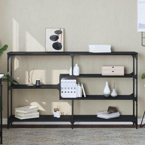 vidaXL Wandtafel 160x32x95 cm bewerkt hout zwart, Huis en Inrichting, Tafels | Bijzettafels, Nieuw, Verzenden