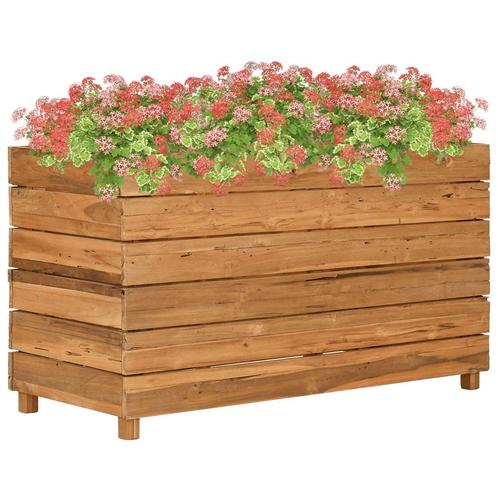 vidaXL Plantenbak verhoogd 100x40x38 cm gerecycled teakhout, Tuin en Terras, Bloempotten, Nieuw, Verzenden