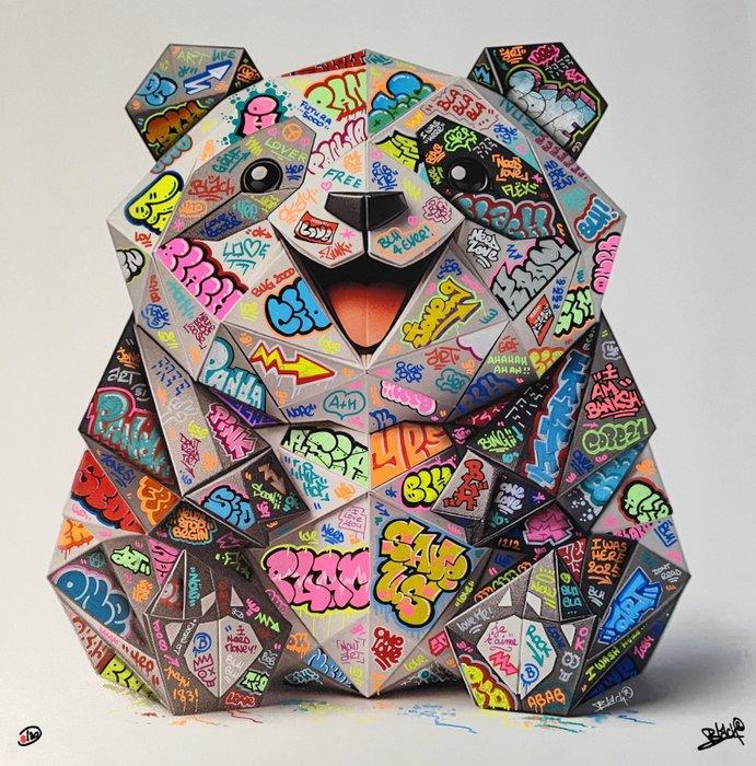 Maxime Blachere - Panda Origami Graffiti Multicolor, Antiek en Kunst, Kunst | Designobjecten