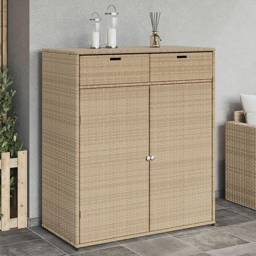 vidaXL Tuinkast 105x55x113 cm poly rattan beige, Tuin en Terras, Overige Tuin en Terras, Nieuw, Verzenden