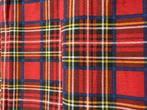 Elegante textiel met een ruitpatroon in blauw en rood,, Diversen, Kerst, Nieuw