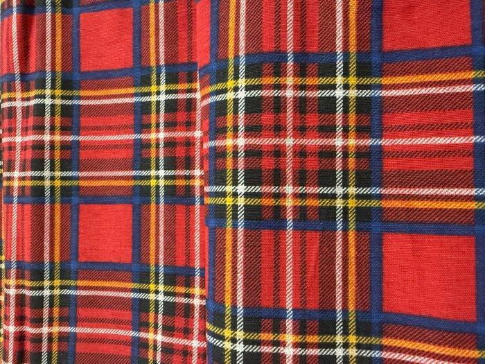 Elegante textiel met een ruitpatroon in blauw en rood,, Diversen, Kerst