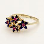 Ring - 14 karaat Geel goud Robijn - Emaille, Nieuw