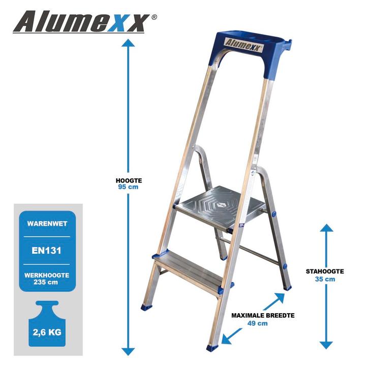 Alumexx ECO huishoudtrap, Doe-het-zelf en Verbouw, Ladders en Trappen, Nieuw, Verzenden