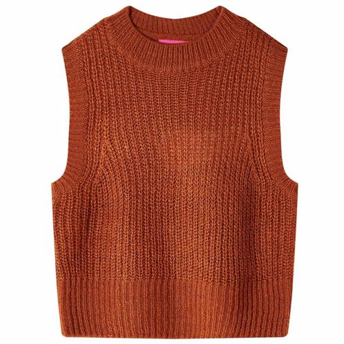 vidaXL Kinderspencer gebreid 116 cognackleurig, Kinderen en Baby's, Kinderkleding | Overige, Nieuw, Verzenden