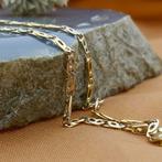 Bicolor gouden fantasie schakel armband | 20 cm (witgoud), Sieraden, Tassen en Uiterlijk, Armbanden, Ophalen of Verzenden, Gebruikt