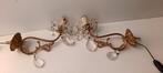 Wandkandelaar (2) - Glas, Messing - Goudkleurige messing, Antiek en Kunst, Curiosa en Brocante