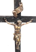 Crucifix - .800 zilver - 1800-1850 - Met zilveren corpus, Antiek en Kunst