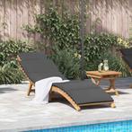 vidaXL Ligstoel Donkergrijs 188 x 55 x 59 cm Massief, Tuin en Terras, Verzenden, Nieuw