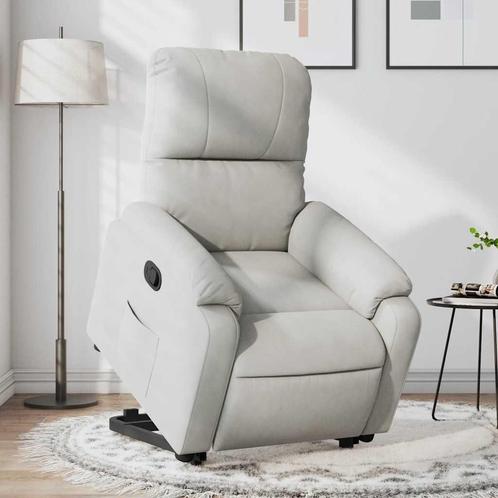 vidaXL Sta-op-stoel verstelbaar microvezelstof lichtgrijs, Huis en Inrichting, Fauteuils, Nieuw, Verzenden