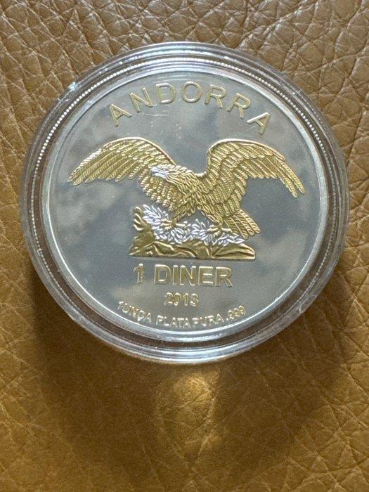 Andorra. 1 Diner 2013 Bull and Bear - Andorra Eagle - Gold, Postzegels en Munten, Munten | Europa | Niet-Euromunten