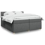 vidaXL Boxspring met matras stof donkergrijs 200x200 cm, Huis en Inrichting, Slaapkamer | Bedden, Verzenden, Overige maten, 200 cm