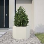 vidaXL Plantenbak zeshoek 69x60x45 cm staal wit, Verzenden, Nieuw, Metaal