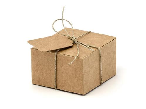 Vierkante Geschenkdoosjes Kraft (10st), Hobby en Vrije tijd, Feestartikelen, Nieuw, Ophalen of Verzenden