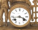 Verguld metalen pendule onder een stolp, Frankrijk, 19e eeuw, Antiek en Kunst, Antiek | Klokken
