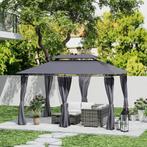 TRUUSK Pavillon Mit Doppeldach, Solar-LED, 4x3 M Wasserabwei, Tuin en Terras, Verzenden, Nieuw