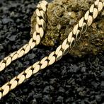 Gouden platte gourmetschakel armband | 22 cm (heren armband), Sieraden, Tassen en Uiterlijk, Armbanden, Ophalen of Verzenden, Gebruikt