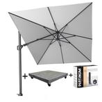 Challenger T2 zweefparasol 350x260 cm lichtgrijs met, Ophalen of Verzenden, Nieuw