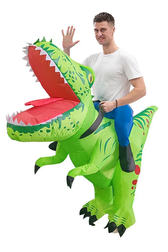 KIMU® Opblaas Kostuum Rijdend op Velociraptor Groen Opblaasb, Kleding | Heren, Carnavalskleding en Feestkleding, Kleding, Nieuw
