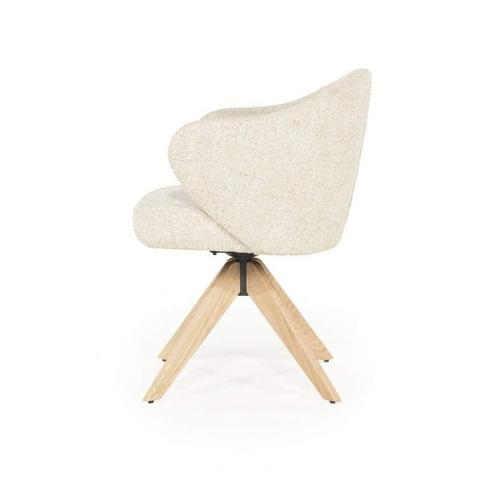 Stoel Connor Naturel - Beige Donna - 96344 - eetkamerstoelen, Huis en Inrichting, Stoelen, Nieuw, Stof