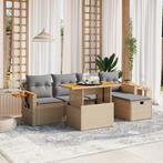 vidaXL 6-delige Loungeset met kussens poly rattan beige, Tuin en Terras, Tuinsets en Loungesets, Verzenden, Nieuw, Rotan, Loungeset