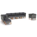vidaXL 8-delige Loungeset poly rattan en eucalyptushout, Verzenden, Nieuw, Rotan, Loungeset